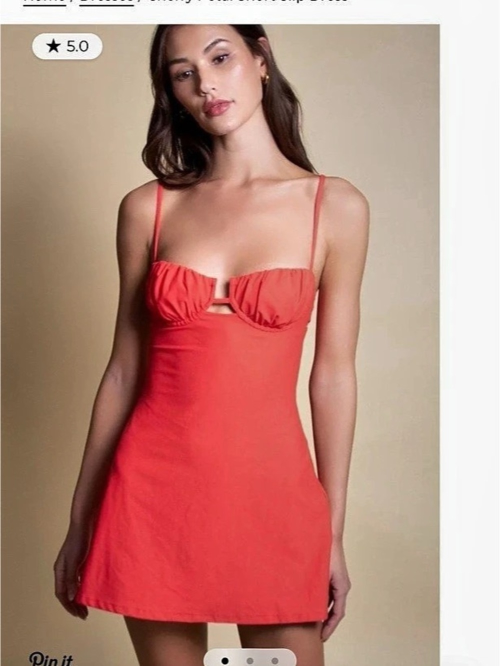 Montce Cherry Petit Short Slip Dress Mini Slip Dress in Red